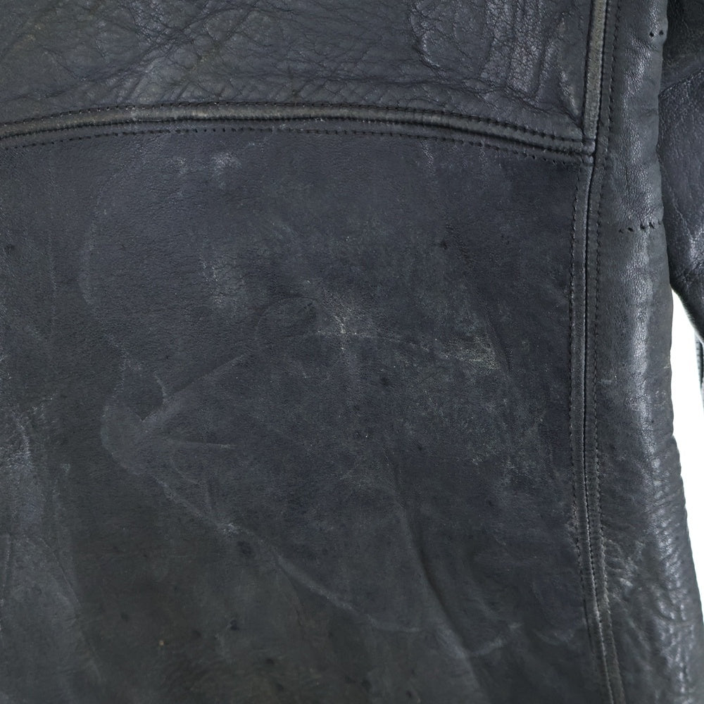 VINTAGE(ヴィンテージ) 30-40S VINTAGE ヴィンテージ ホースハイド 襟ボア レザー カーコート ブラック