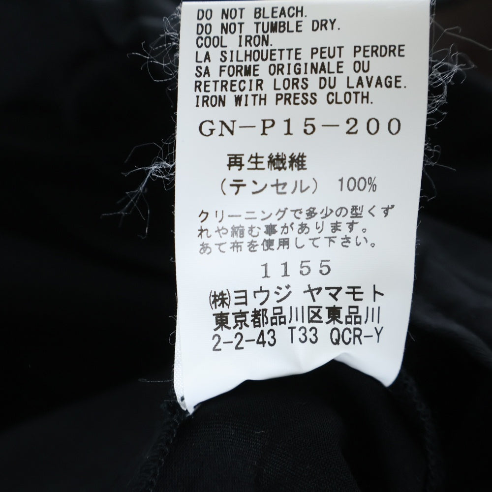 Ground Y(グラウンドワイ) テンセル ラップガウチョパンツ ブラック GN-P15-200