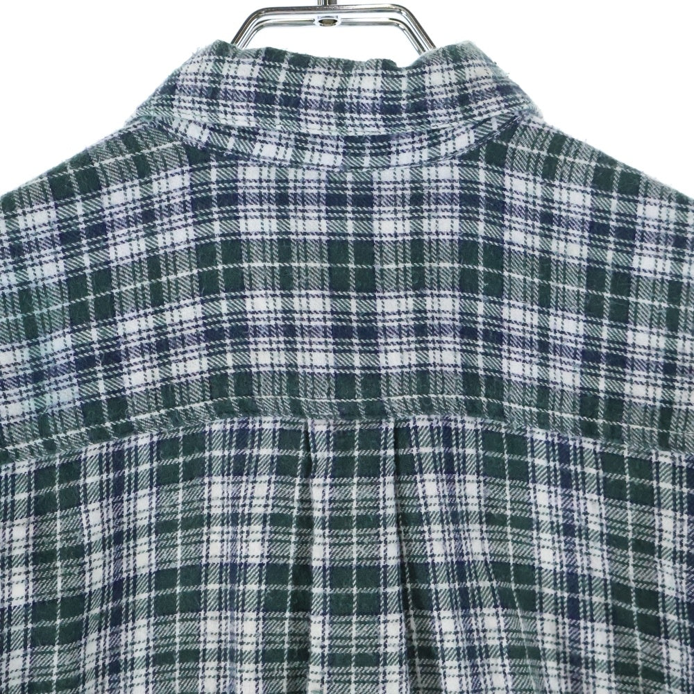 VINTAGE(ヴィンテージ) TKS basics チェック柄 コットン 長袖シャツ グリーン/ホワイト