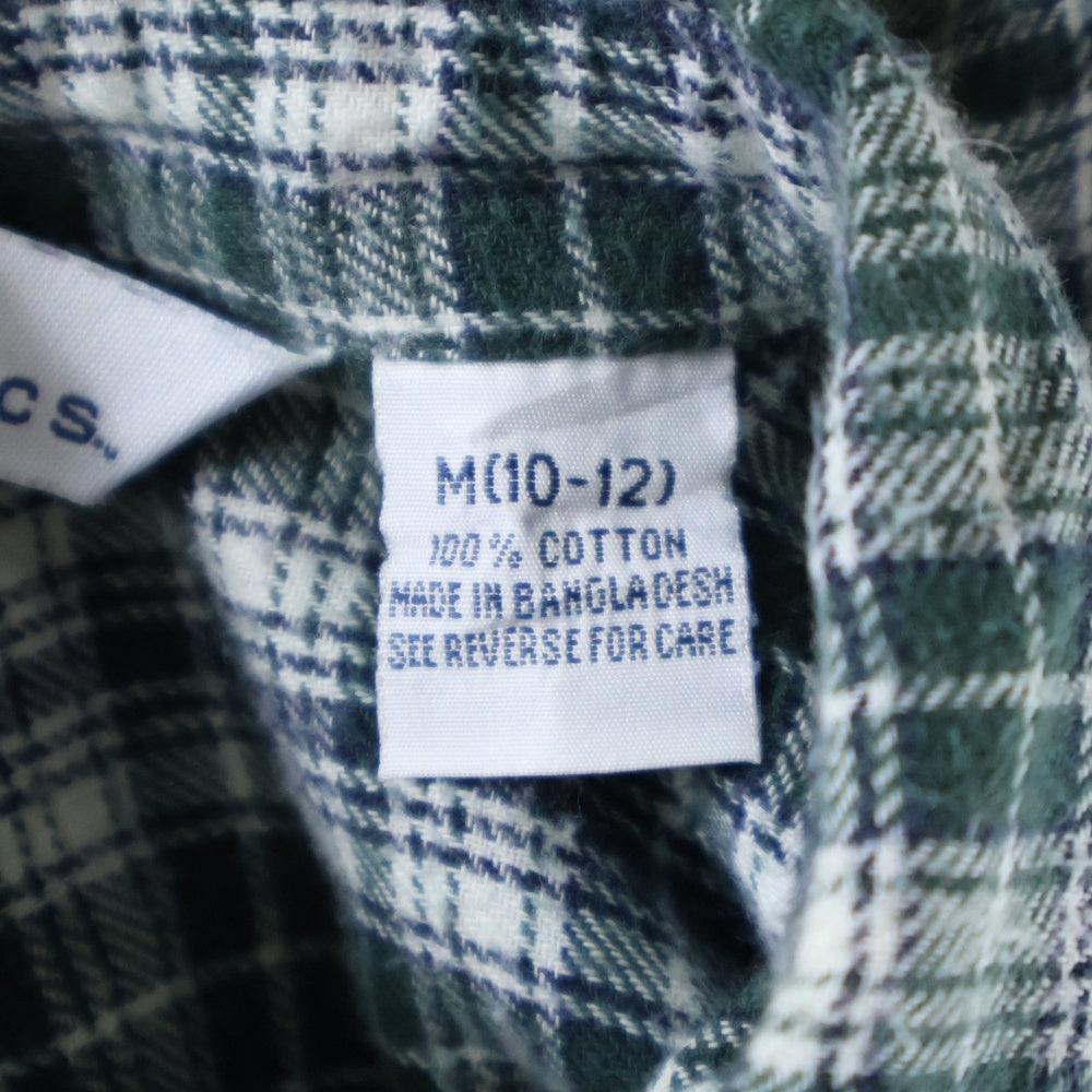 VINTAGE(ヴィンテージ) TKS basics チェック柄 コットン 長袖シャツ グリーン/ホワイト