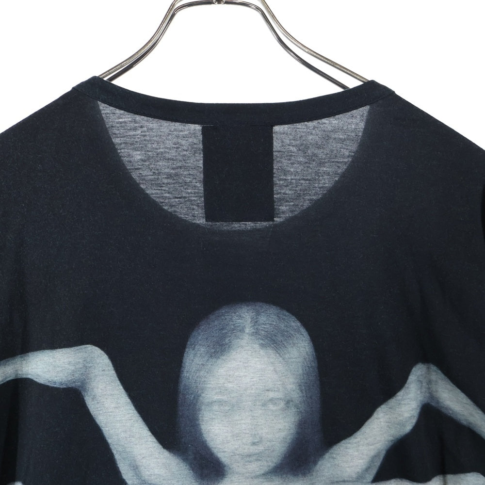BLACK Scandal Yohji Yamamoto(ブラックスキャンダルヨウジヤマモト) 20SS 百合阿修羅 ばけもの画 内田柄BIG 丸首 長袖Tシャツ ロングカットソー ブラック HN-T22-274