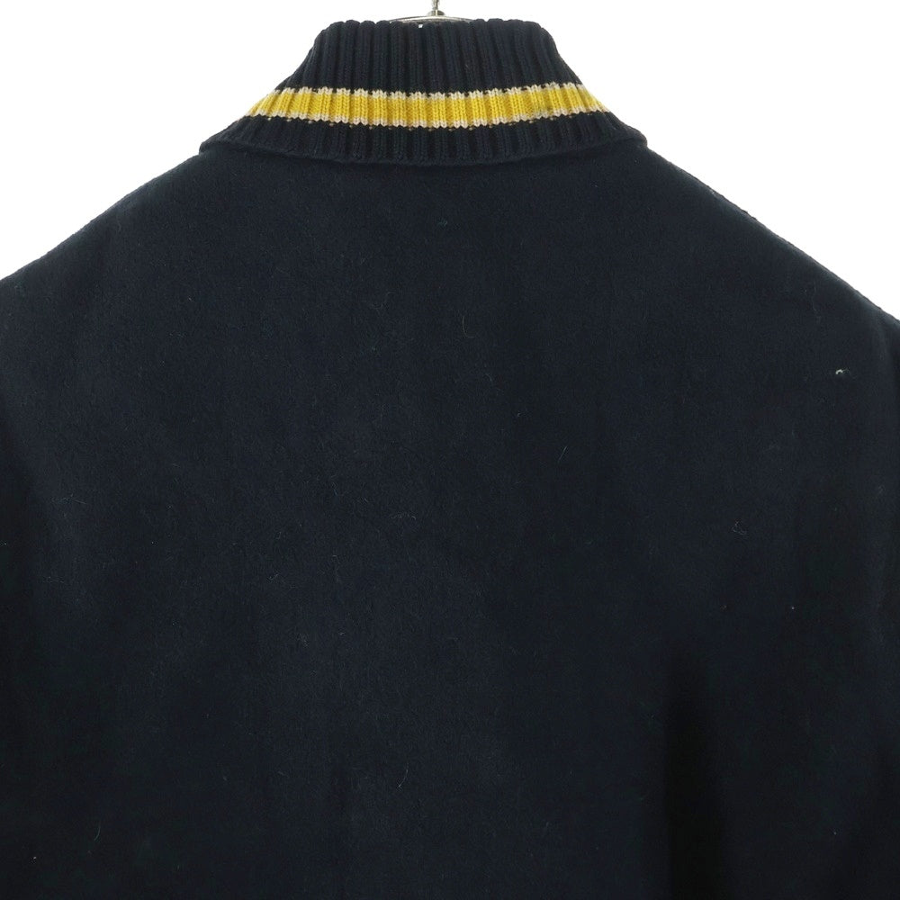 VINTAGE(ヴィンテージ) 50-60S VINTAGE Whiting ヴィンテージ ホワイティング 袖レザー レタードワッペン バーシティージャケット スタジャン ブラック/イエロー/アイボリー