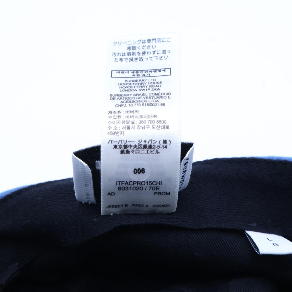 BURBERRY(バーバリー) 22SS TB ロゴ コットン 6パネルキャップ 帽子 ブルー 8031020