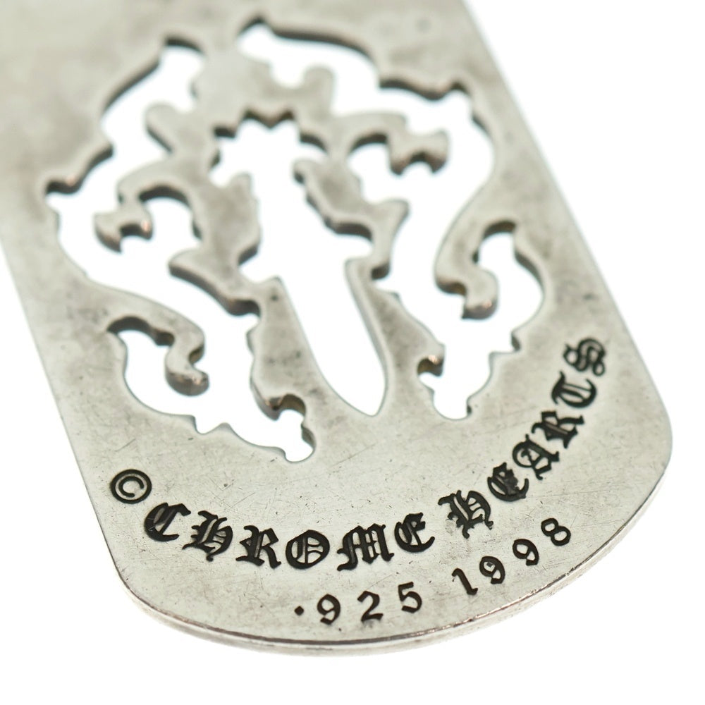 CHROME HEARTS(クロムハーツ) D TAG LRG DAGGER ヴァインダガーカットアウトドッグタグ ラージ ペンダントトップ シルバー BCA240