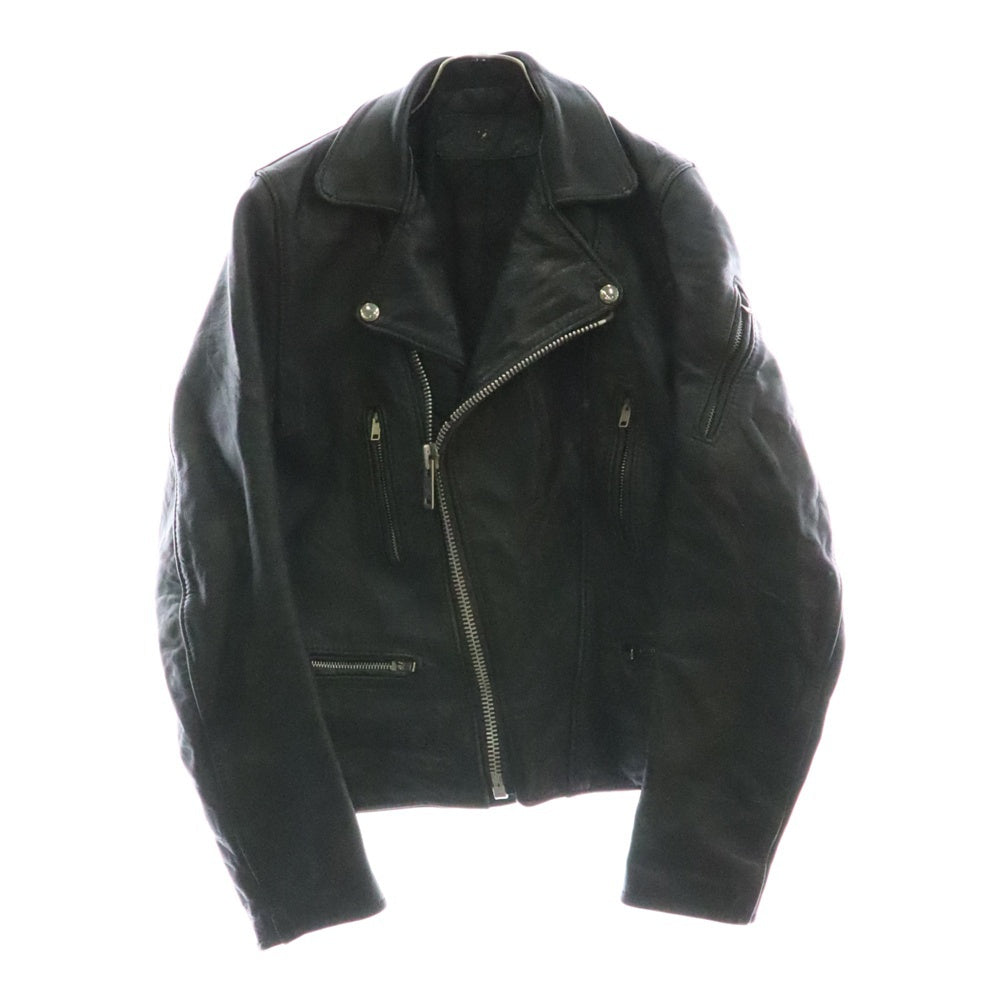 NO BRAND(ノーブランド) VINTAGE ヴィンテージ YKKジッパー レザー ダブルライダースジャケット ブラック