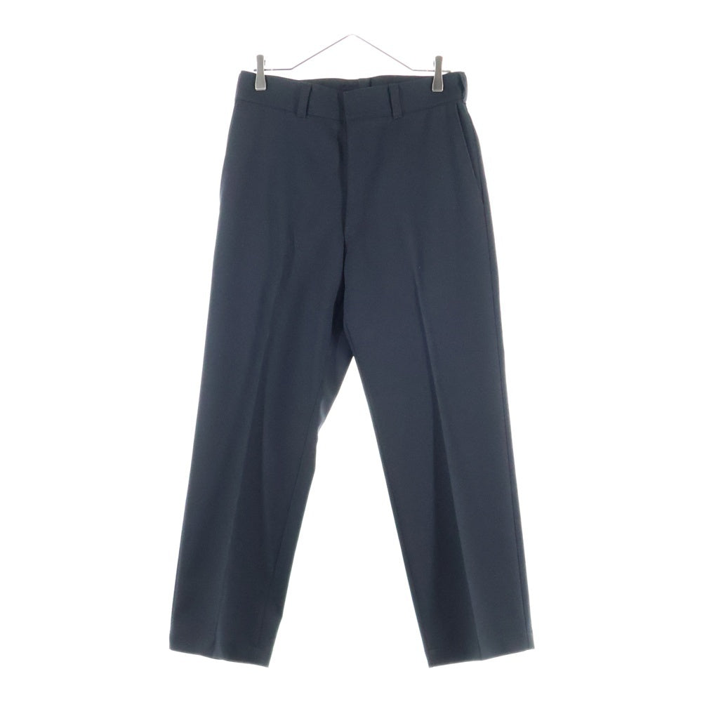 NO BRAND(ノーブランド) double ダブル polyester pants ポリエステル センタープレス スラックスパンツ ブラック