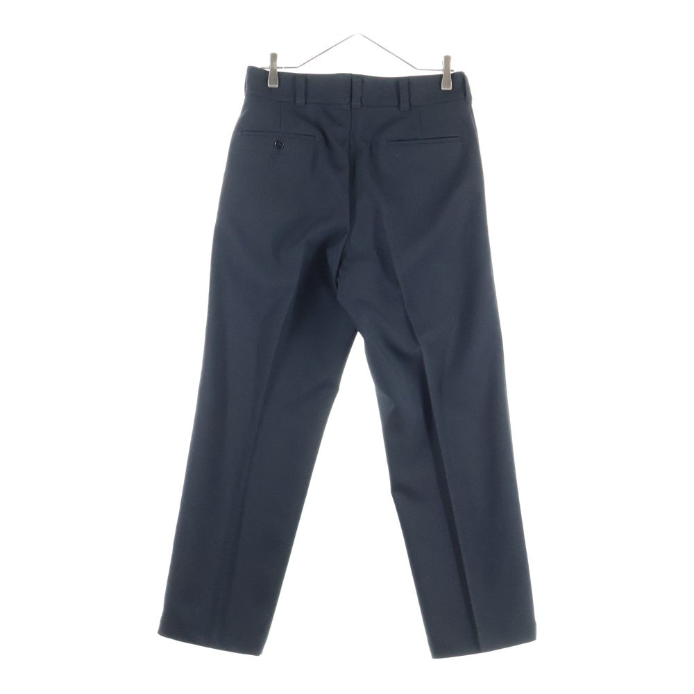 NO BRAND(ノーブランド) double ダブル polyester pants ポリエステル センタープレス スラックスパンツ ブラック