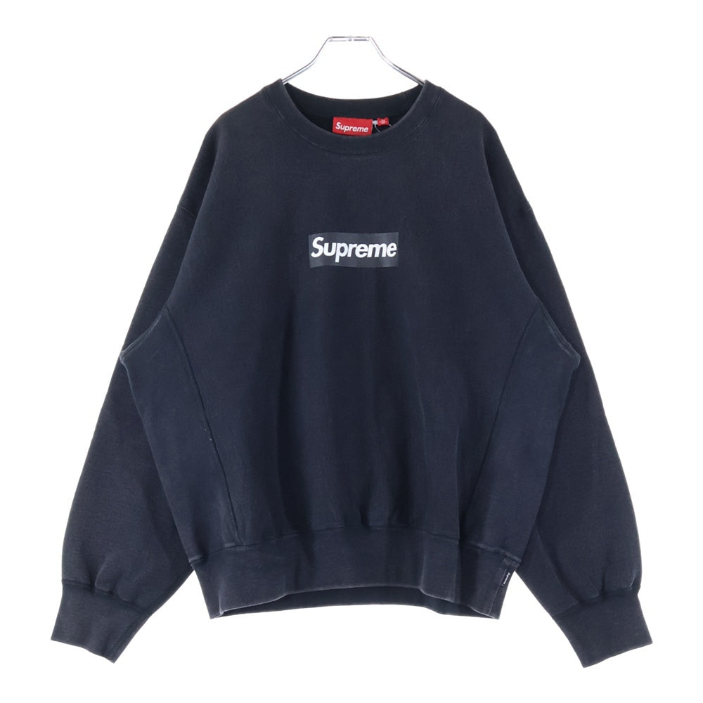 SUPREME(シュプリーム) 25SS Washed Box Logo Crewneck ウォッシュド ボックスロゴ クルーネック スウェット トレーナー ブラック