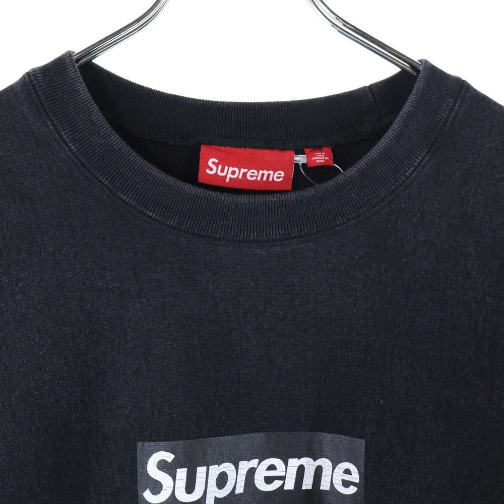 SUPREME(シュプリーム) 25SS Washed Box Logo Crewneck ウォッシュド ボックスロゴ クルーネック スウェット トレーナー ブラック