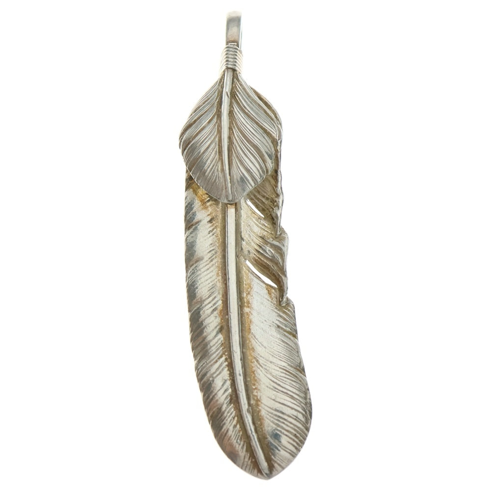 goro's(ゴローズ) 【現行】上銀特大フェザー 左向き ペンダントトップ シルバー