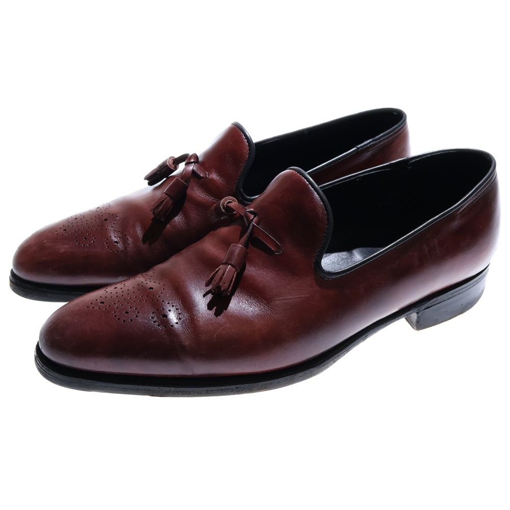 JOHN LOBB(ジョンロブ) KEYNE 0215 ホールカットレザー タッセルローファー ローカットドレスシューズ バーガンディ