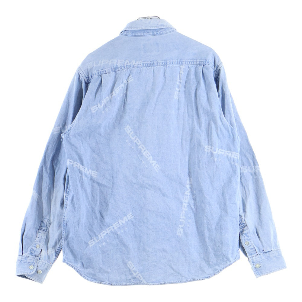SUPREME(シュプリーム) 17AW Jacquard Denim Shirt ロゴジャガード デニム 長袖シャツ インディゴ