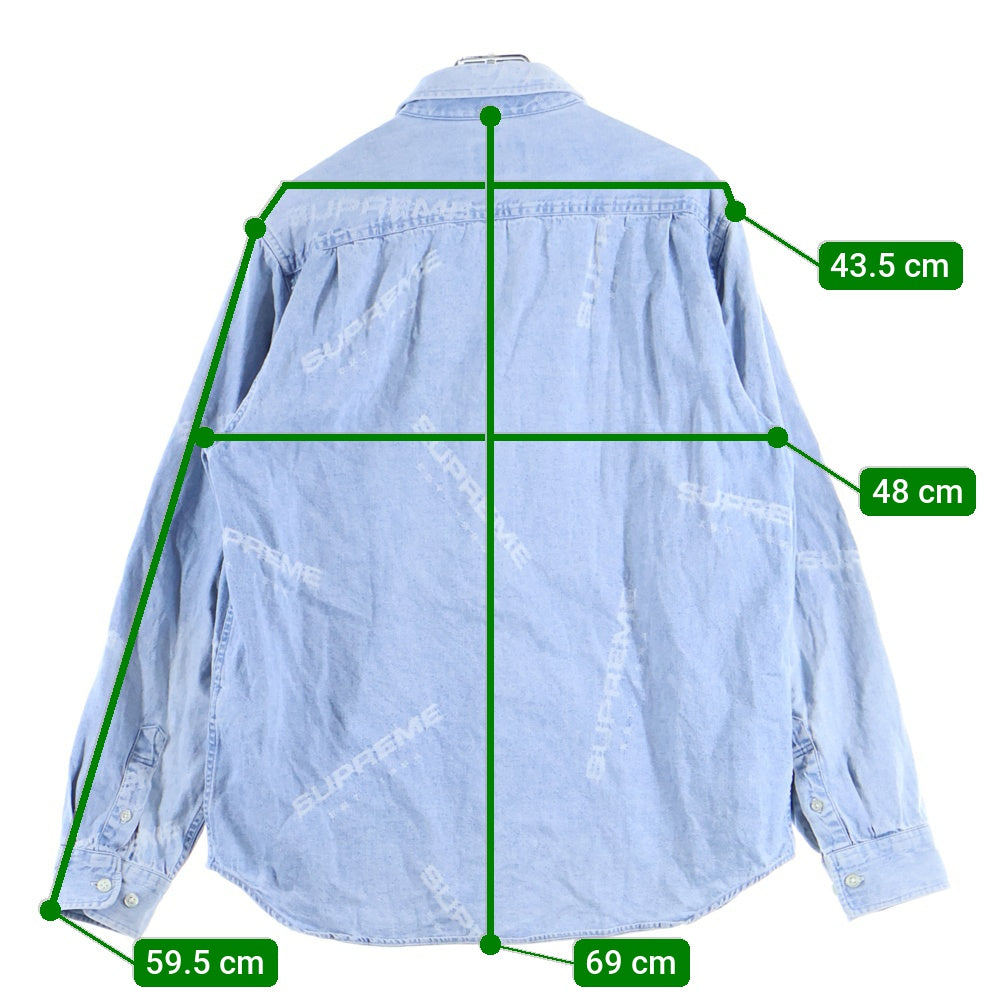 SUPREME(シュプリーム) 17AW Jacquard Denim Shirt ロゴジャガード デニム 長袖シャツ インディゴ