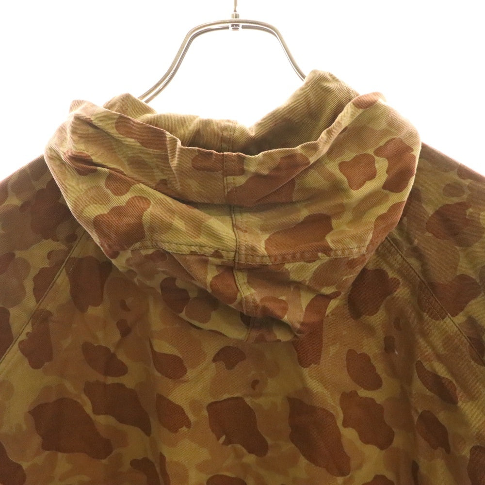 VINTAGE(ヴィンテージ) 30-40S VINTAGE 初期シェブロン型CROWNジッパー フロッグスキン ダックハンターカモ ジップアップパーカー ブラウン