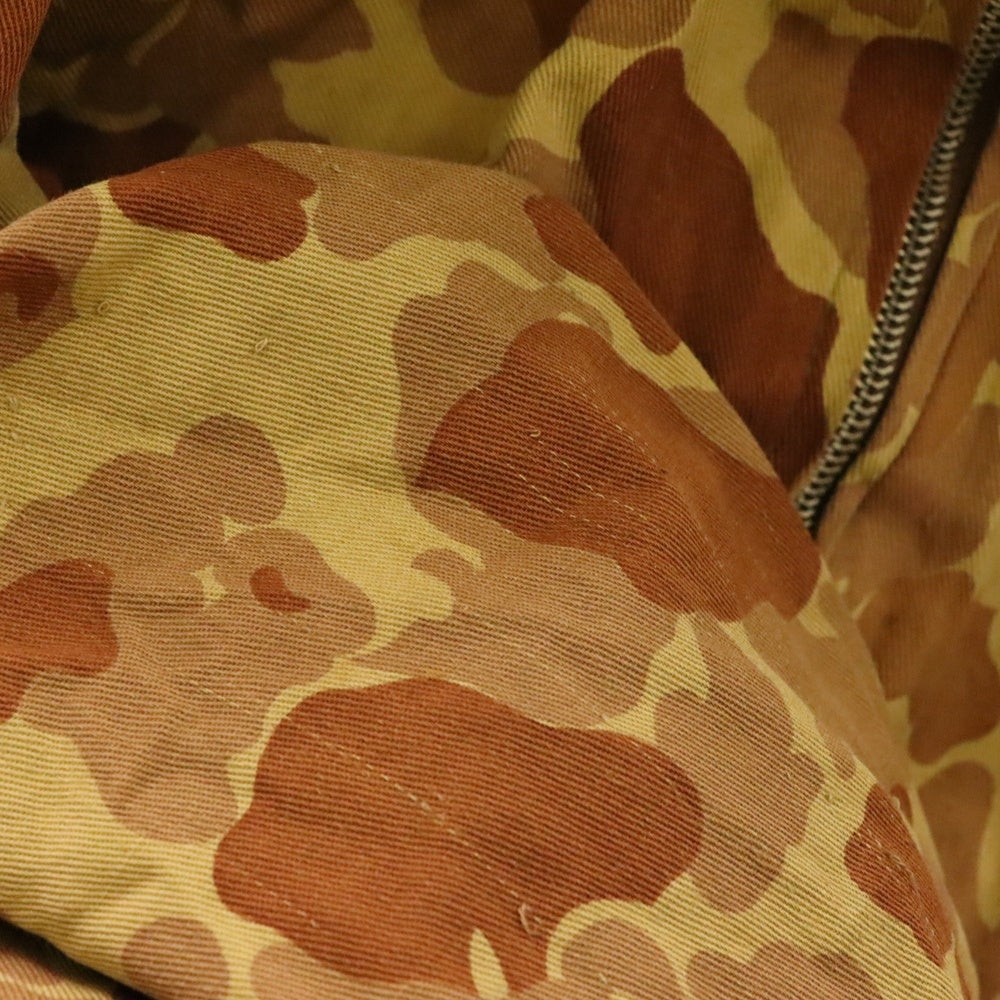 VINTAGE(ヴィンテージ) 30-40S VINTAGE 初期シェブロン型CROWNジッパー フロッグスキン ダックハンターカモ ジップアップパーカー ブラウン