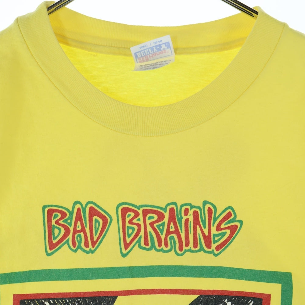 VINTAGE(ヴィンテージ) 90S VINTAGE BAD BRAINS 1995 TRASH RECORDS HANES ヴィンテージ USA製 バッドブレインズ トラッシュレコーズ 両面プリント クルーネック 半袖Tシャツ イエロー