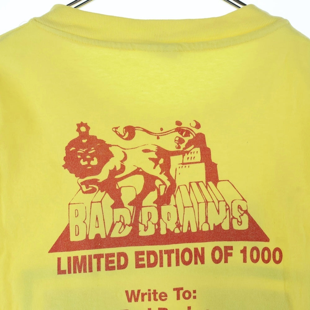 VINTAGE(ヴィンテージ) 90S VINTAGE BAD BRAINS 1995 TRASH RECORDS HANES ヴィンテージ USA製 バッドブレインズ トラッシュレコーズ 両面プリント クルーネック 半袖Tシャツ イエロー