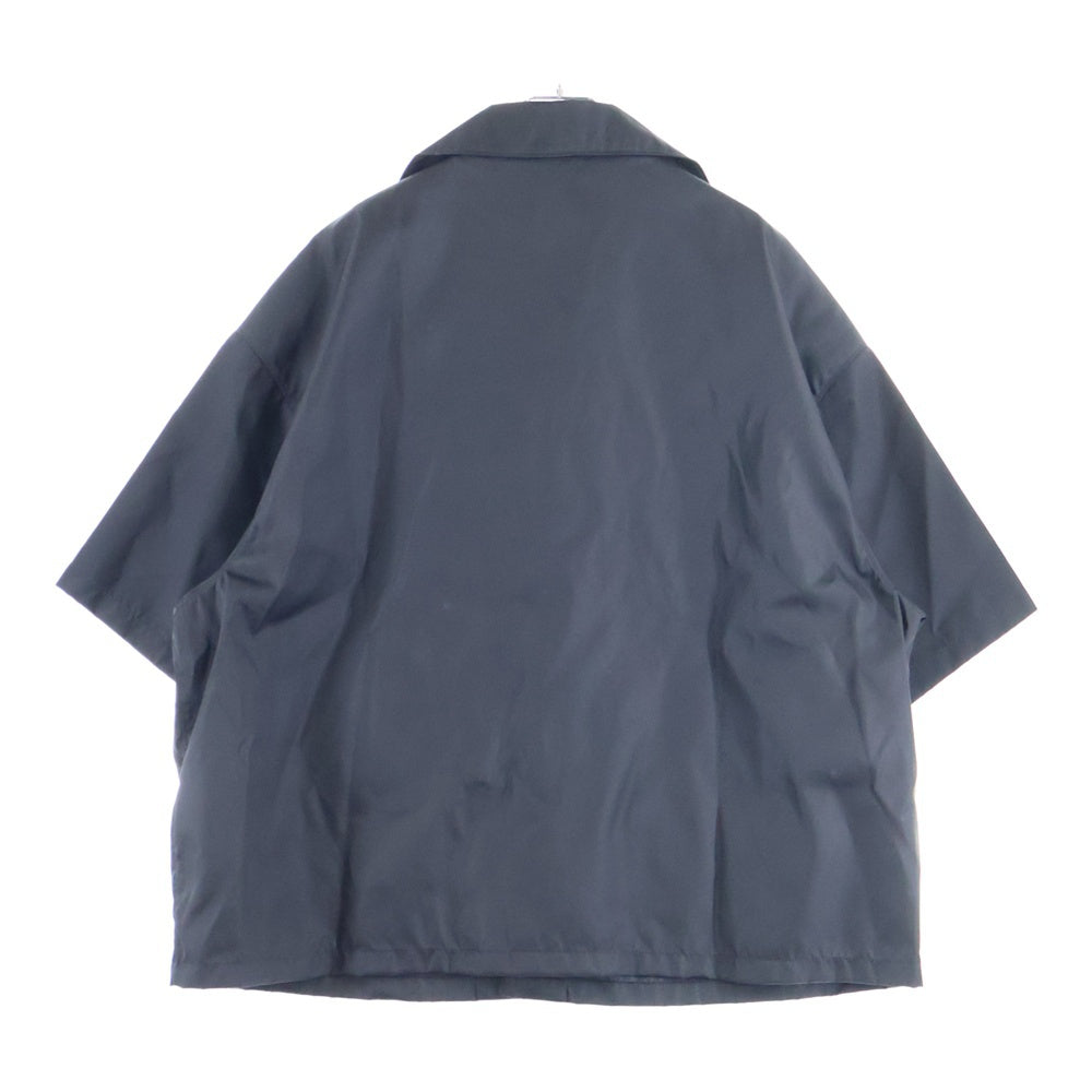 PRADA(プラダ) RE-NYLON リナイロン トライアングルロゴプレート オープンカラーシャツ ブラック SC449 S182 1WQ8 RFID