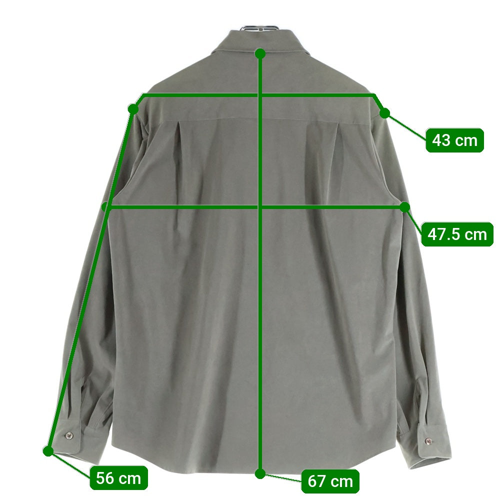 EDIFICE(エディフィス) 2ポケット ロングスリーブ ベロア長袖シャツ ベージュ 18-050-300-5040-1-0