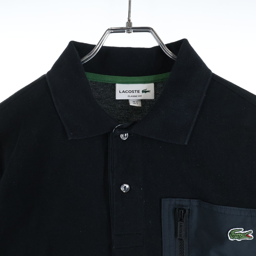 LACOSTE(ラコステ) フロント刺繍 ショートスリーブ 半袖ポロシャツ ブラック PH012J