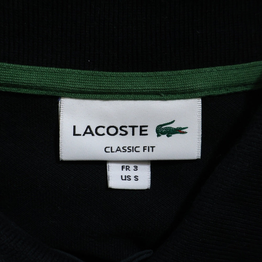 LACOSTE(ラコステ) フロント刺繍 ショートスリーブ 半袖ポロシャツ ブラック PH012J