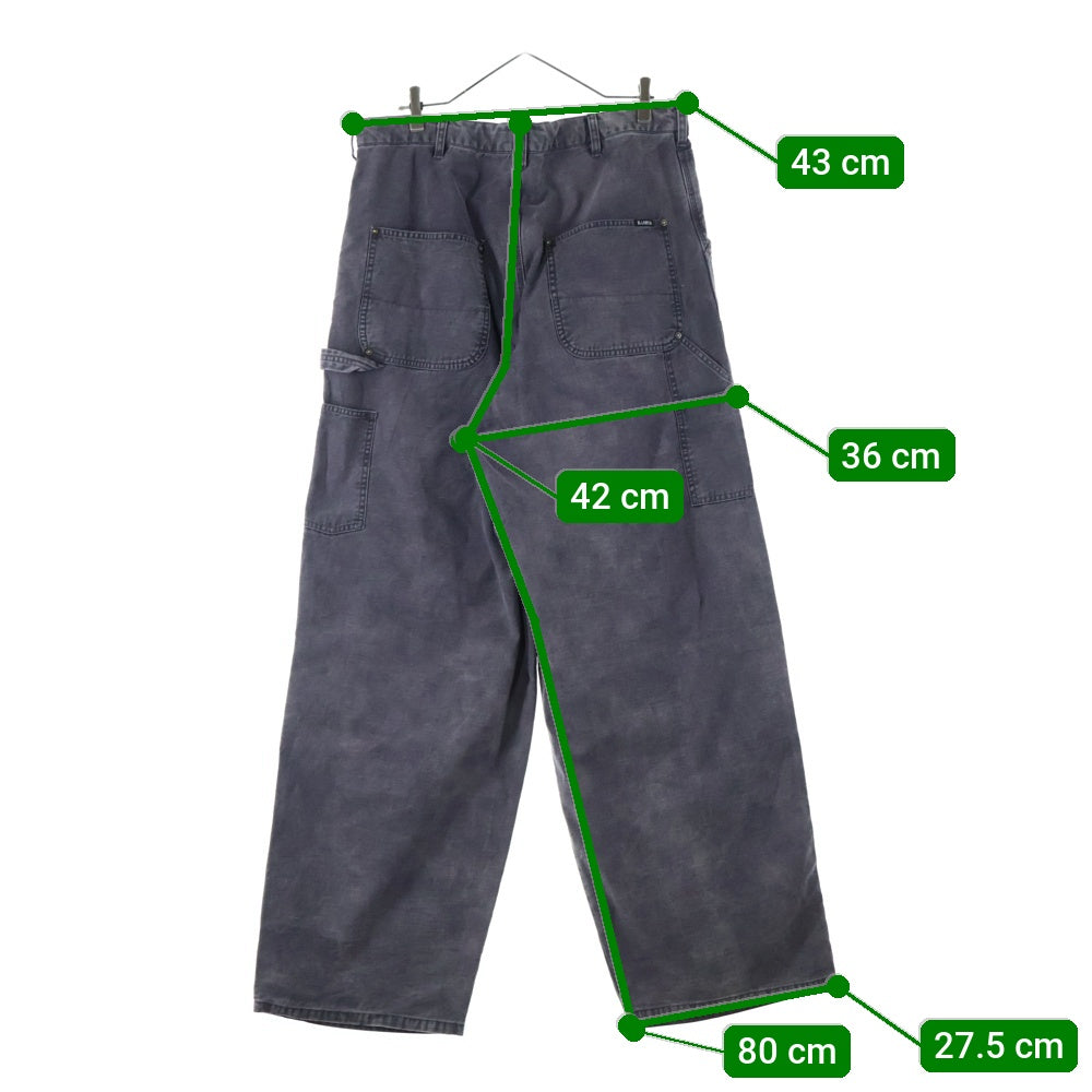 KAMIYA(カミヤ) 25SS SATIN PAINTER PANTS ドローストリング付き サテン ダブルニー ペインターデニムパンツ グレー G14PT025