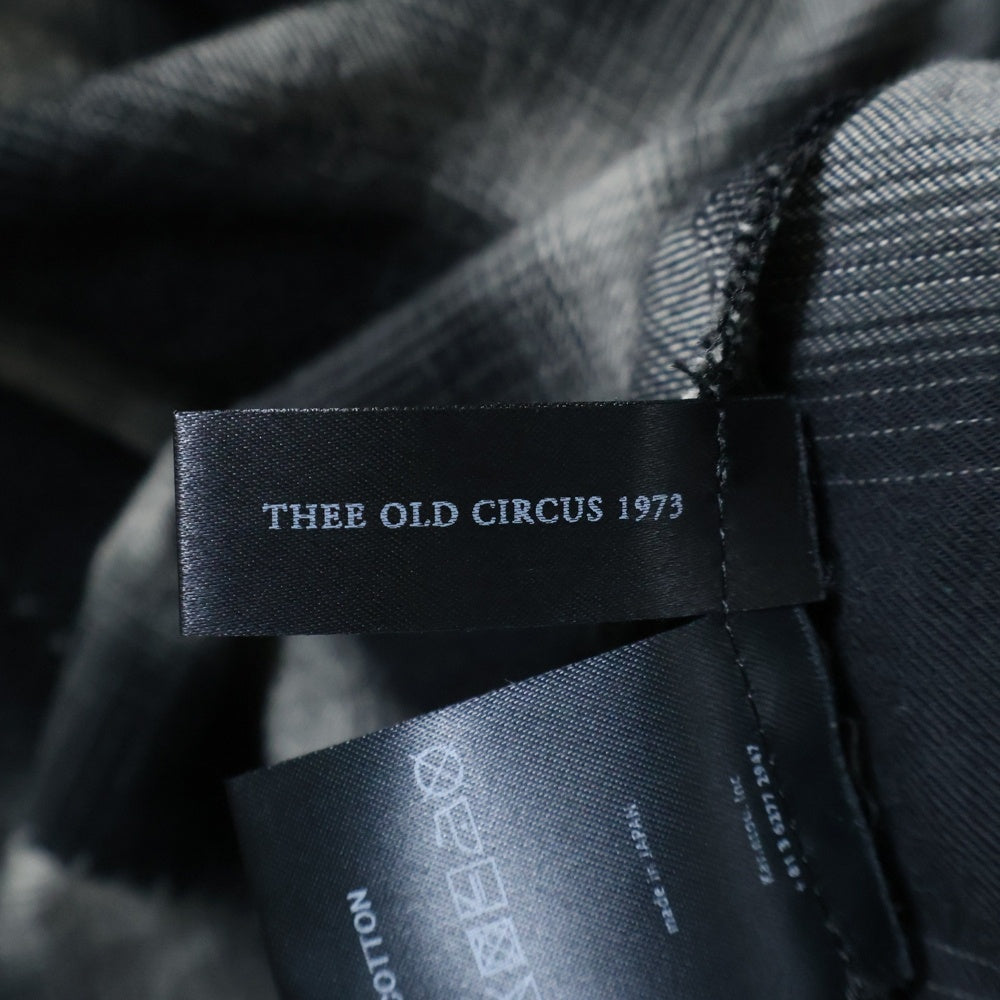 THEE OLD CIRCUS(ジオールドサーカス) 22AW THUNDER GRADATION HARVEST SLEEVE CHECK SHIRTS 雷鳴 グラデーションチェック ハーヴェストスリーブシャツ ブラック 2301-K