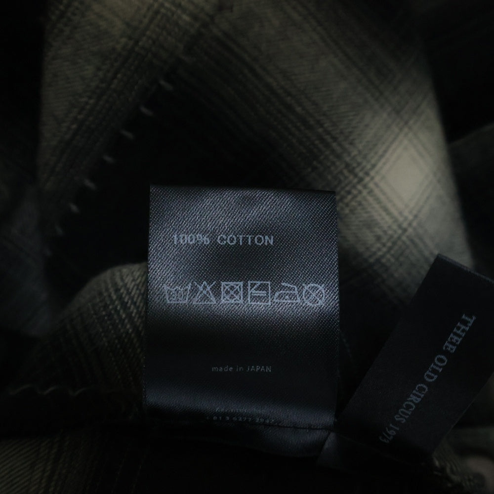 THEE OLD CIRCUS(ジオールドサーカス) 22AW THUNDER GRADATION HARVEST SLEEVE CHECK SHIRTS 雷鳴 グラデーションチェック ハーヴェストスリーブシャツ ブラック 2301-K