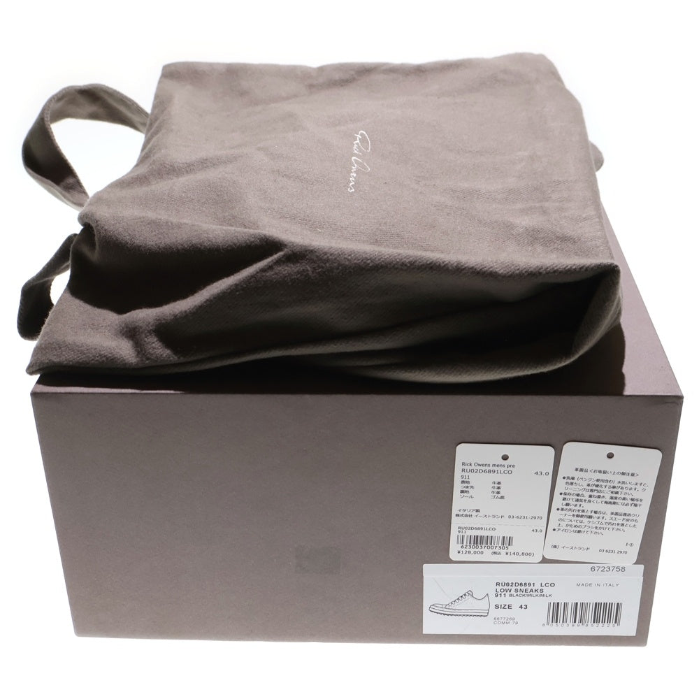 Rick Owens(リックオウエンス) LOW SNEAKS レザーローカットスニーカー シューズ ブラック RU02D6891