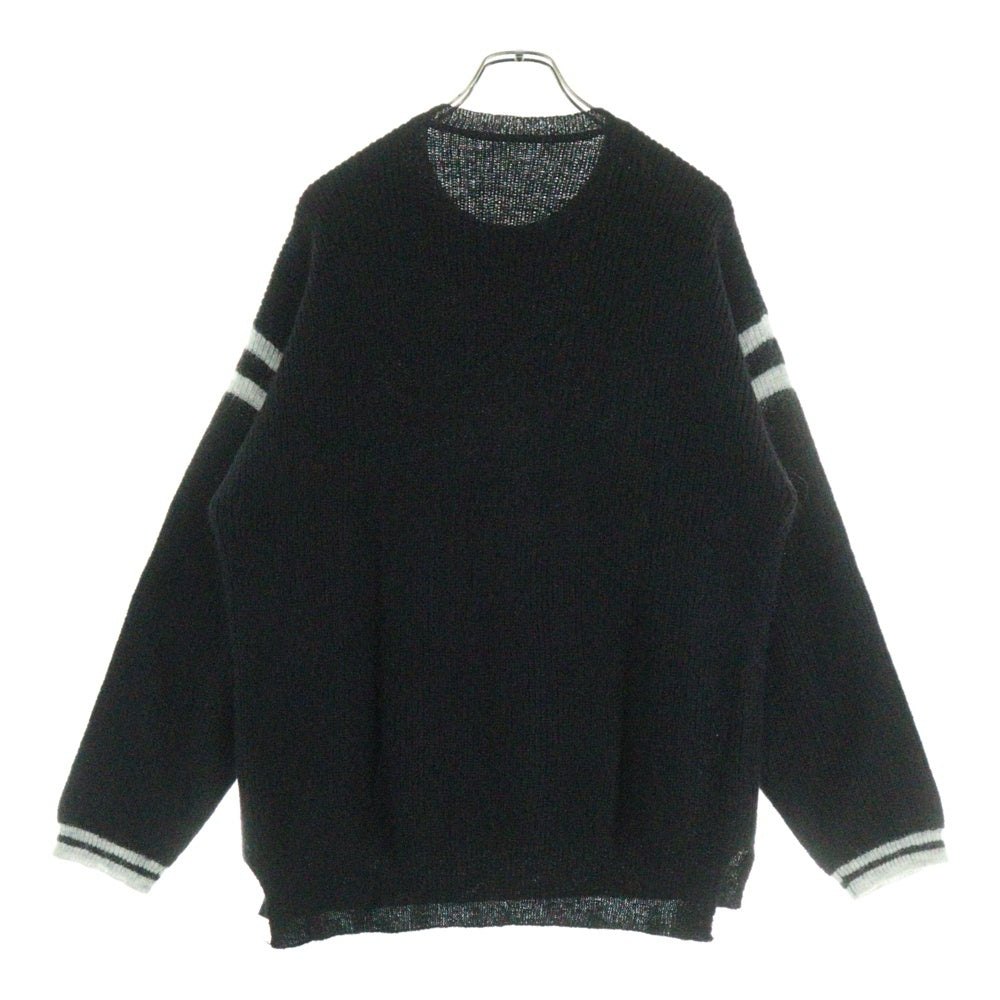 ISAMU KATAYAMA BACKLASH(イサムカタヤマバックラッシュ) モヘア混 プルオーバーニットセーター ブラック KN-775-01