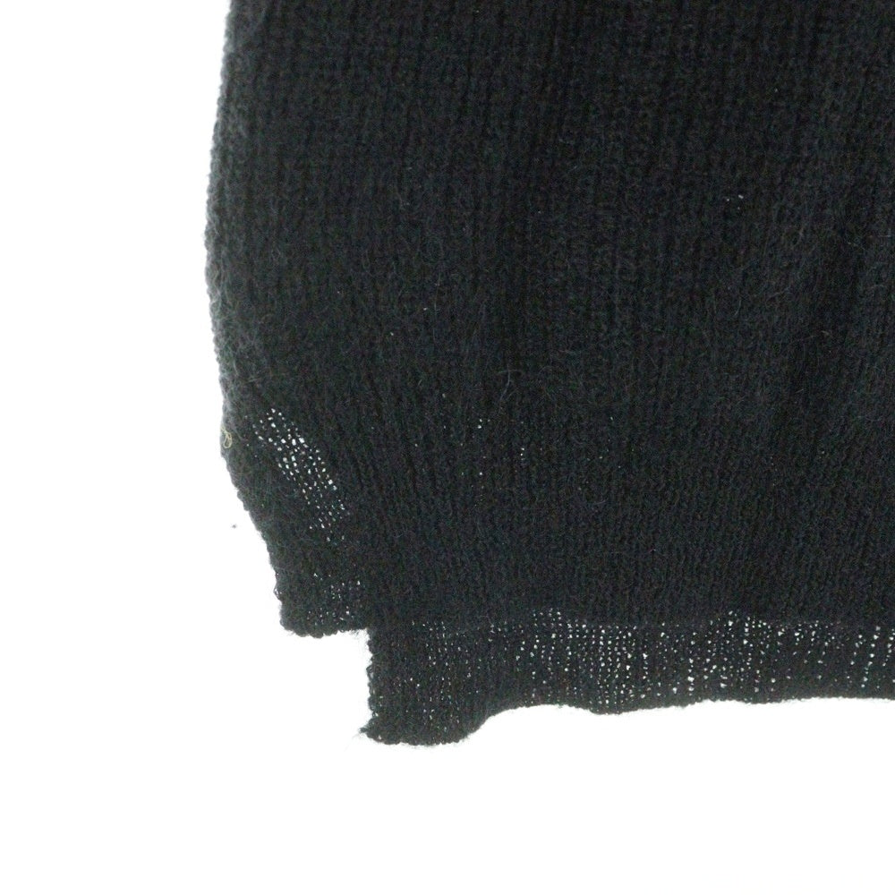 ISAMU KATAYAMA BACKLASH(イサムカタヤマバックラッシュ) モヘア混 プルオーバーニットセーター ブラック KN-775-01