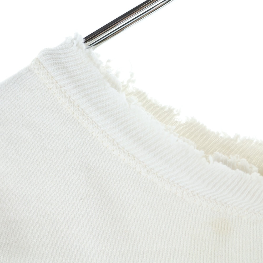 SAINT MICHAEL(セントマイケル) 25SS ×BerBerjin BJ CREW NECK SWEAT ベルベルジン フロント染み込みプリント ダメージ加工 クルーネックスウェット ホワイト SM-HR8-0000-C38