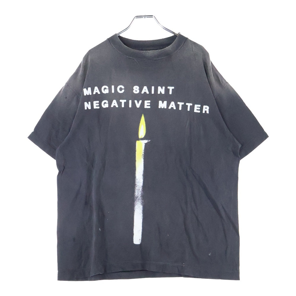 SAINT MICHAEL(セントマイケル) 25SS SS TEE CANDLE 加工 両面プリントTシャツ 半袖クルーネックカットソー グレー SM-HR8-0000-008