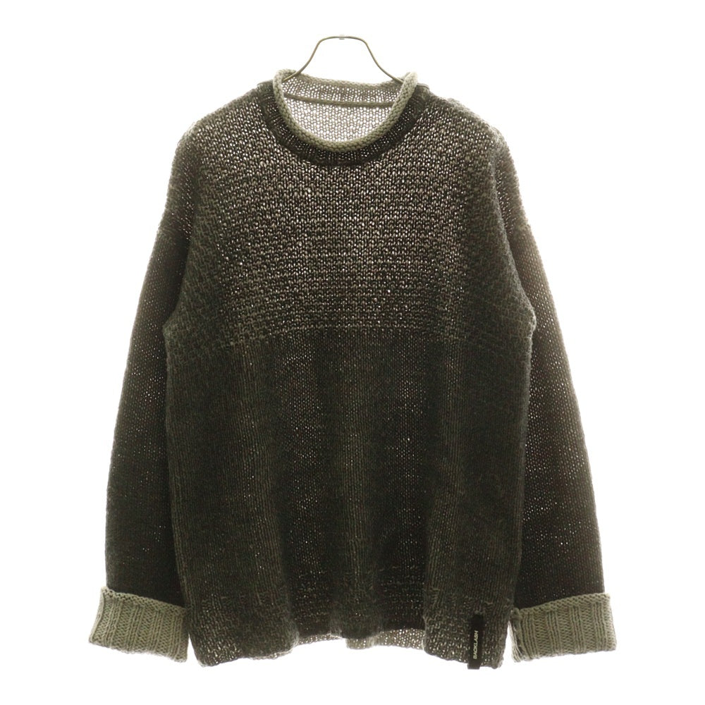 ISAMU KATAYAMA BACKLASH(イサムカタヤマバックラッシュ) 22AW LOOSEY KNIT PULLOVER PIGMENT DYED ルーズフィット ピグメントダイ プルオーバーニットセーター グレー KN-773-01