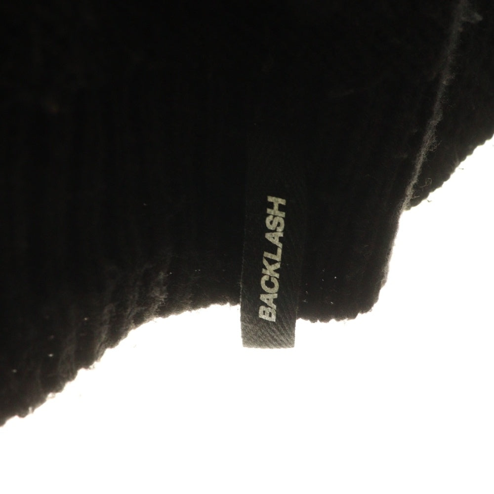 ISAMU KATAYAMA BACKLASH(イサムカタヤマバックラッシュ) パッチワーク加工 アクリル混 クルーネックウールニットセーター ブラック KN-770-01