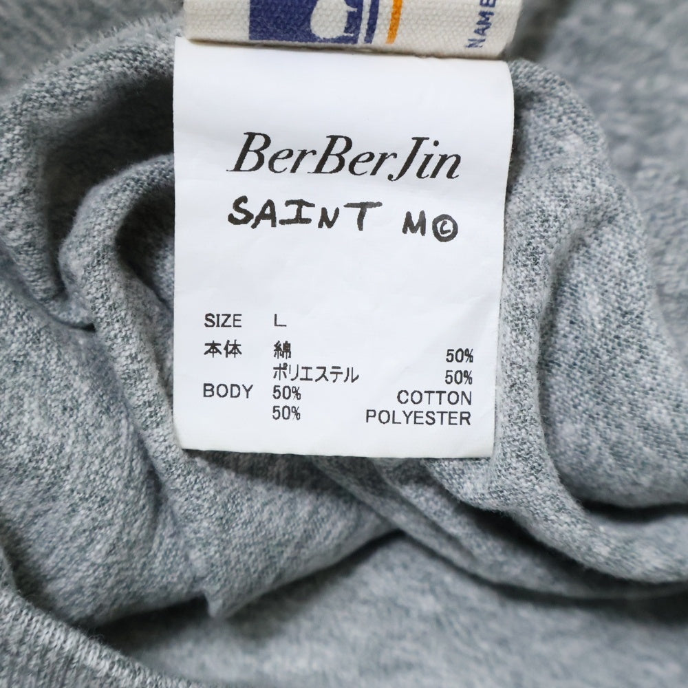 SAINT MICHAEL(セントマイケル) 25SS ×BerBerJin BJ SS YOUNG TEE ベルベルジン ヤング フロントプリントTシャツ 半袖クルーネックカットソー グレー SM-HR8-0000-C37
