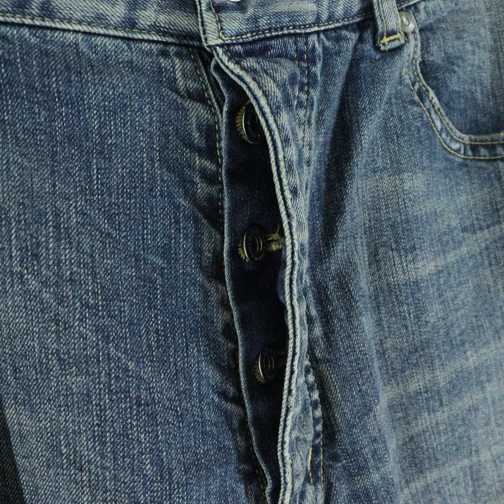 ISAMU KATAYAMA BACKLASH(イサムカタヤマバックラッシュ) 22AW 13oz STRETCH DENIM WILD BLUE YONDER TAPERED レザーパッチ ボタンフライ テーパードデニムパンツ インディゴ 2029-02