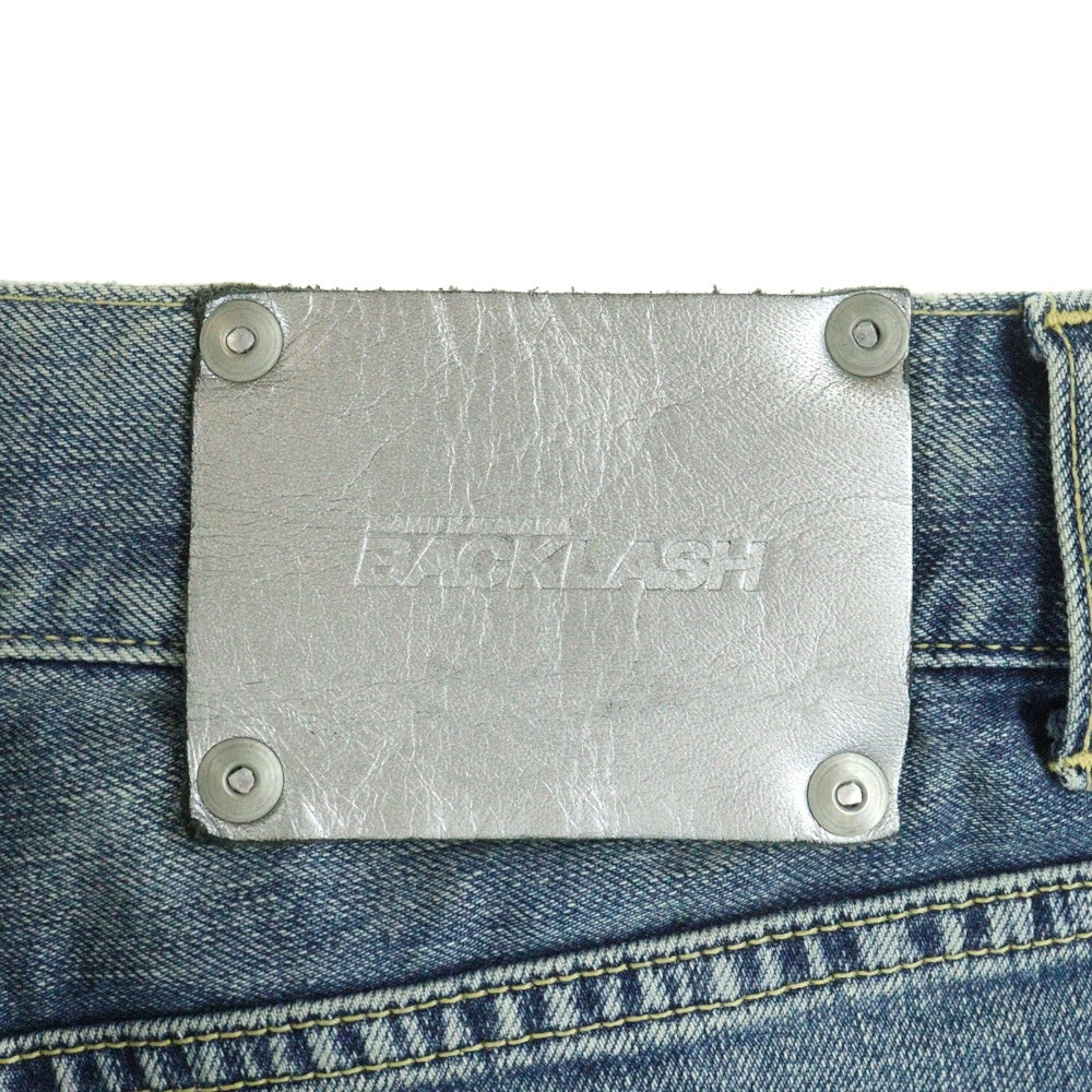 ISAMU KATAYAMA BACKLASH(イサムカタヤマバックラッシュ) 22AW 13oz STRETCH DENIM WILD BLUE YONDER TAPERED レザーパッチ ボタンフライ テーパードデニムパンツ インディゴ 2029-02