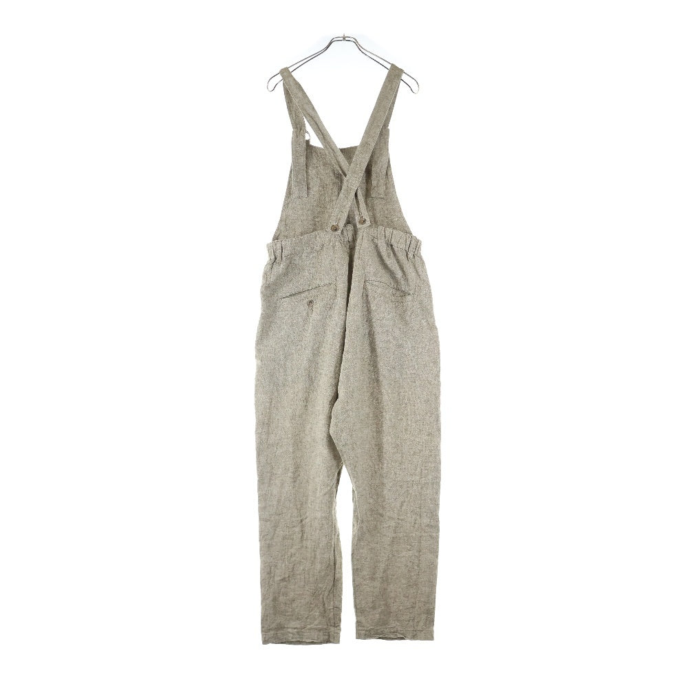 ISAMU KATAYAMA BACKLASH(イサムカタヤマバックラッシュ) 24SS LINEN OVERALLS リネンオーバーオール サロペット ベージュ 2112-03
