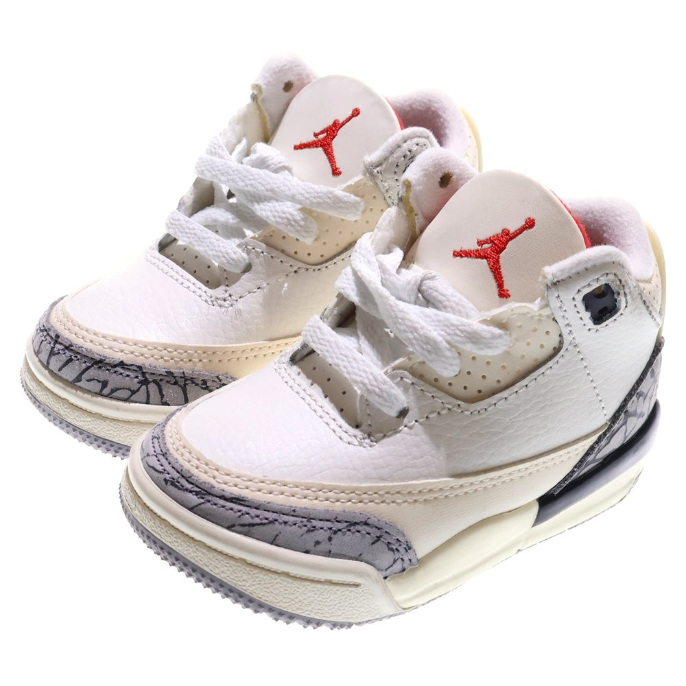 NIKE(ナイキ) AIR JORDAN 3 RETRO TD WHITE CEMENT REIMAGINED エアジョーダン レトロ ホワイトセメントリイマジンド ローカットスニーカー キッズ US5C/11cm DM0968-100