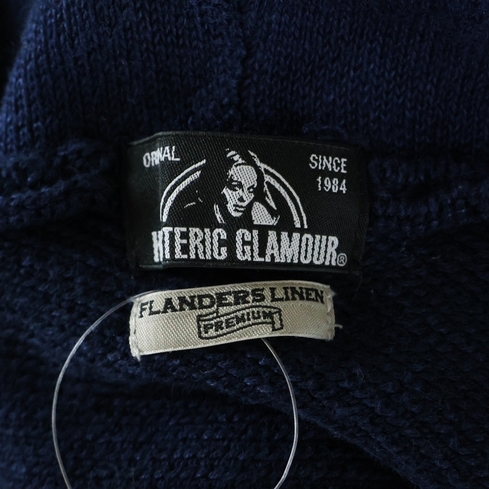 HYSTERIC GLAMOUR(ヒステリックグラマー) ロゴデザイン プルオーバー ニットパーカー ブルー 0163NS06