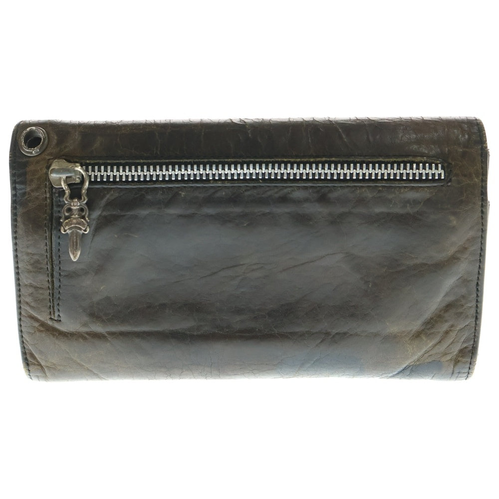CHROME HEARTS(クロムハーツ) WAVE CROSS BALL CAMO ウェーブ クロスボール カモ柄 ロングウォレット 財布 ブラウン