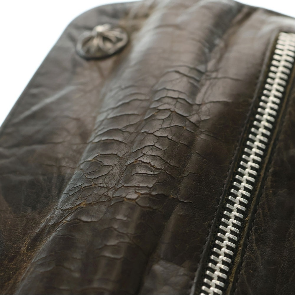 CHROME HEARTS(クロムハーツ) WAVE CROSS BALL CAMO ウェーブ クロスボール カモ柄 ロングウォレット 財布 ブラウン