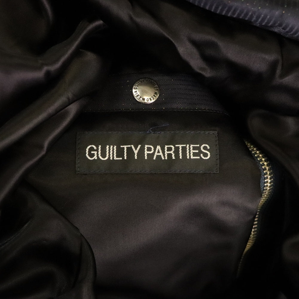 WACKO MARIA(ワコマリア) 11AW ×DORMEUIL ドーメル ラメ フーデッド ダウンジャケット ネイビー 11AW-DWN-02