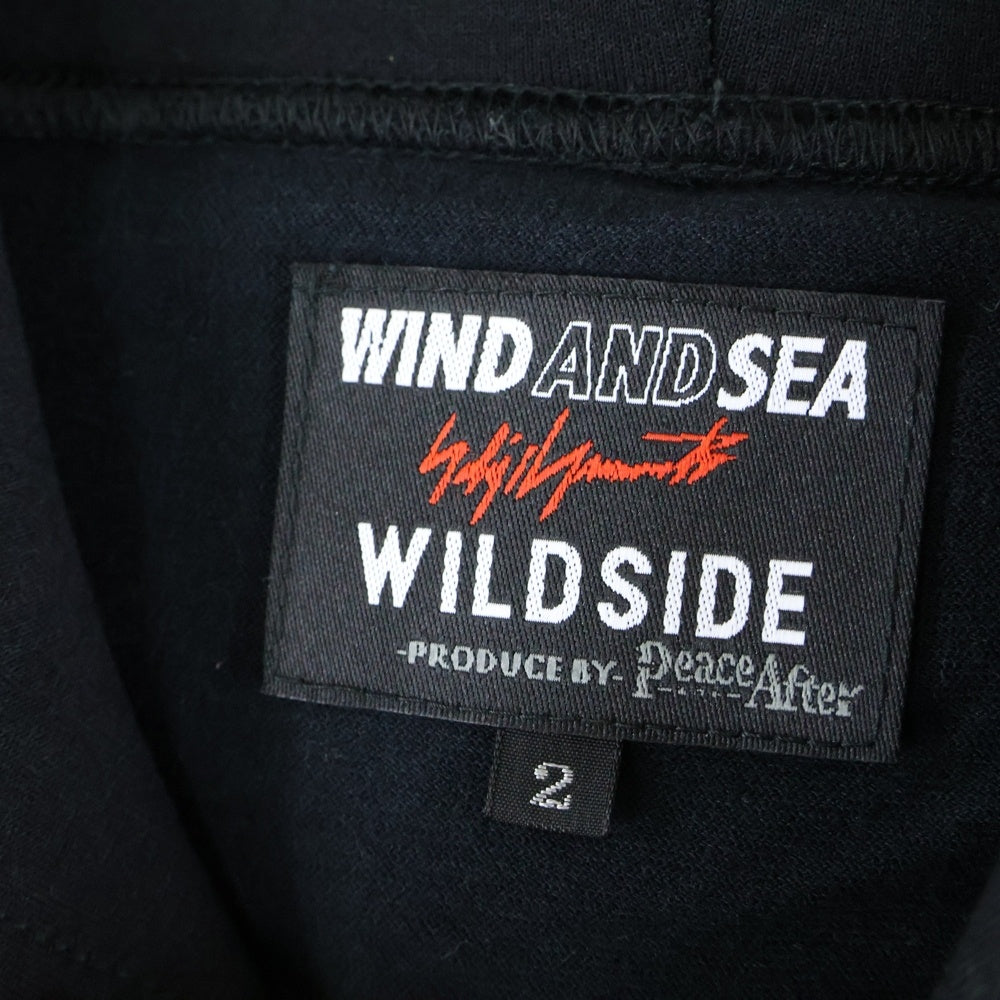 WILDSIDE YOHJI YAMAMOTO(ワイルドサイド ヨウジ ヤマモト) ×WIND AND SEA Multi Zipper Hoodie ウィンダンシー マルチジッパーデザイン プルオーバーパーカー ブラック