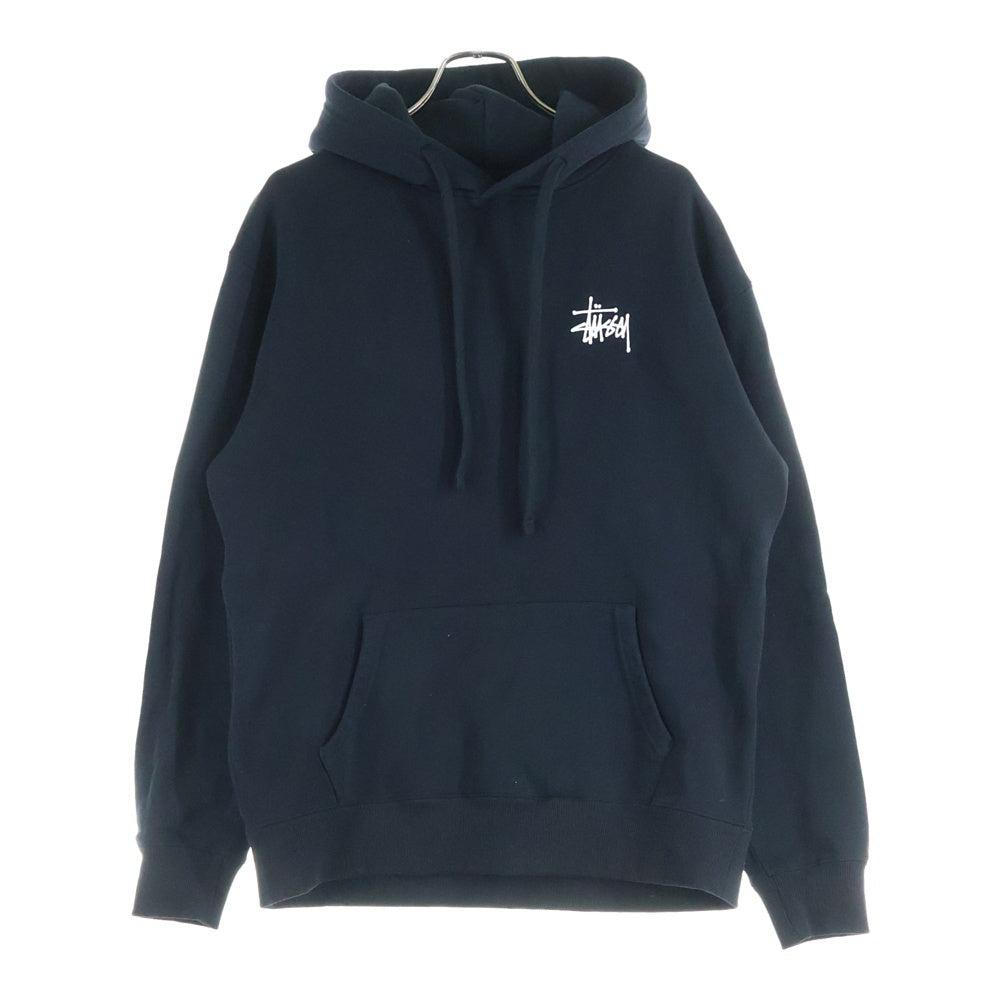 STUSSY(ステューシー) BASIC STUSSY HOODIE ベーシック 両面ロゴプリント スウェット プルオーバーパーカー ブラック 3973713
