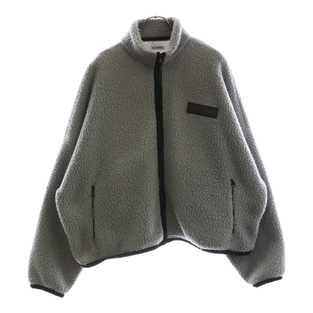 WILLY CHAVARRIA(ウィリーチャバリア) ラバーロゴデザイン ジップアップ フリースジャケット グレー