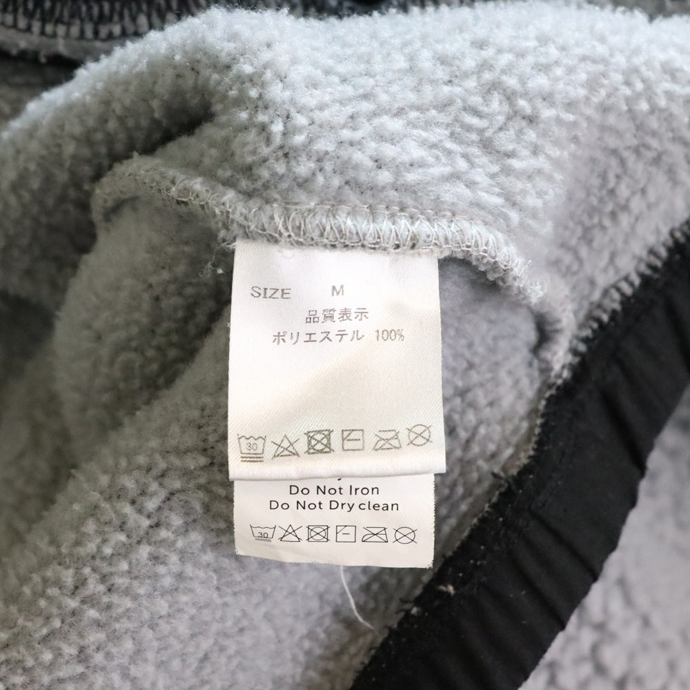 WILLY CHAVARRIA(ウィリーチャバリア) ラバーロゴデザイン ジップアップ フリースジャケット グレー