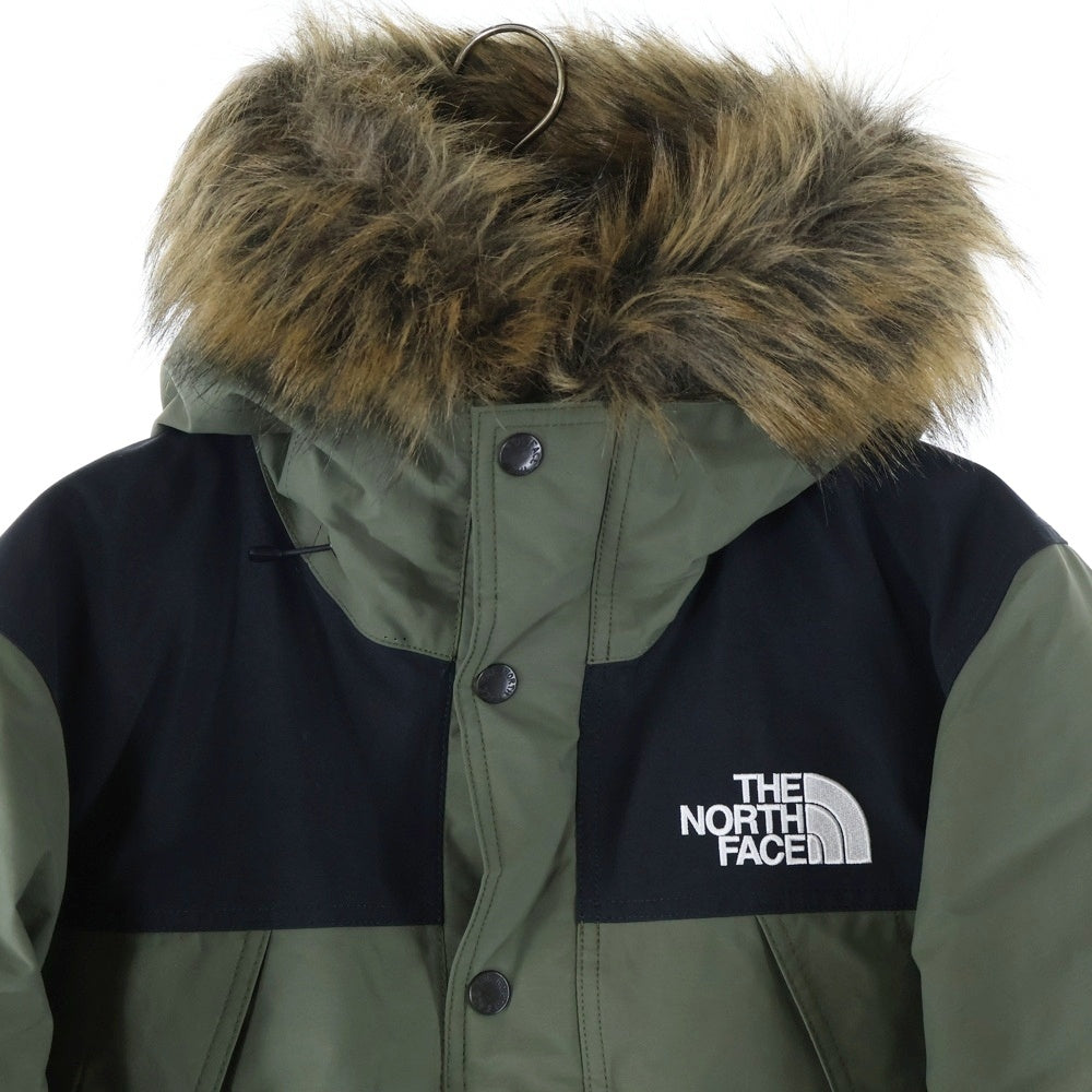 THE NORTH FACE(ザノースフェイス) MOUNTAIN DOWN COAT マウンテンダウンコート ファー付 ジップアップダウンジャケット カーキ/ブラック ND91935