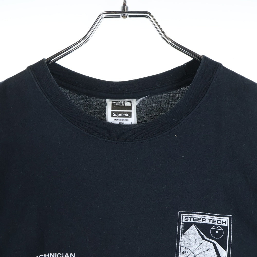 SUPREME(シュプリーム) 16SS ×THE NORTH FACE Steep Tech Tee Shirt ザノースフェイス スティープテック 両面プリントTシャツ 半袖クルーネックカットソー ブラック NT01604I